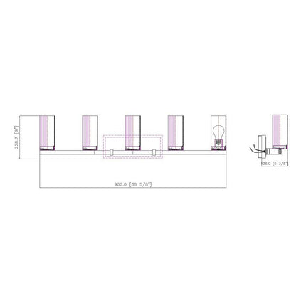 Z-Lite Danica 5-Light Medium Bulb Base Brushed Nickel Steel White Glass Shade Vanity Light