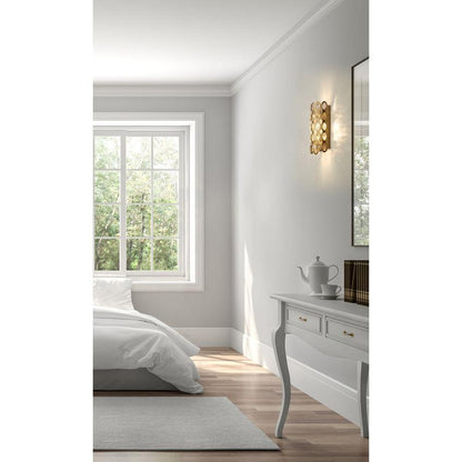 Z-Lite Dealey 2-Light Heirloom Brass Steel and K9 Crystal Shade Wall Sconce