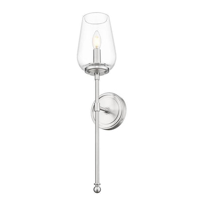 Z-Lite Dominique 6" 1-Light Brushed Nickel Steel Frame Clear Glass Shade Wall Sconce