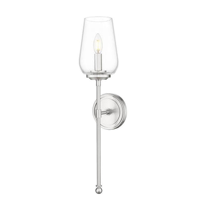 Z-Lite Dominique 6" 1-Light Brushed Nickel Steel Frame Clear Glass Shade Wall Sconce