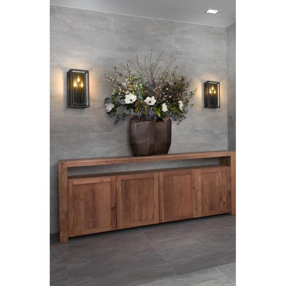 Z-Lite Easton 3-Light Candelabra Matte Black Steel Frame Wall Sconce