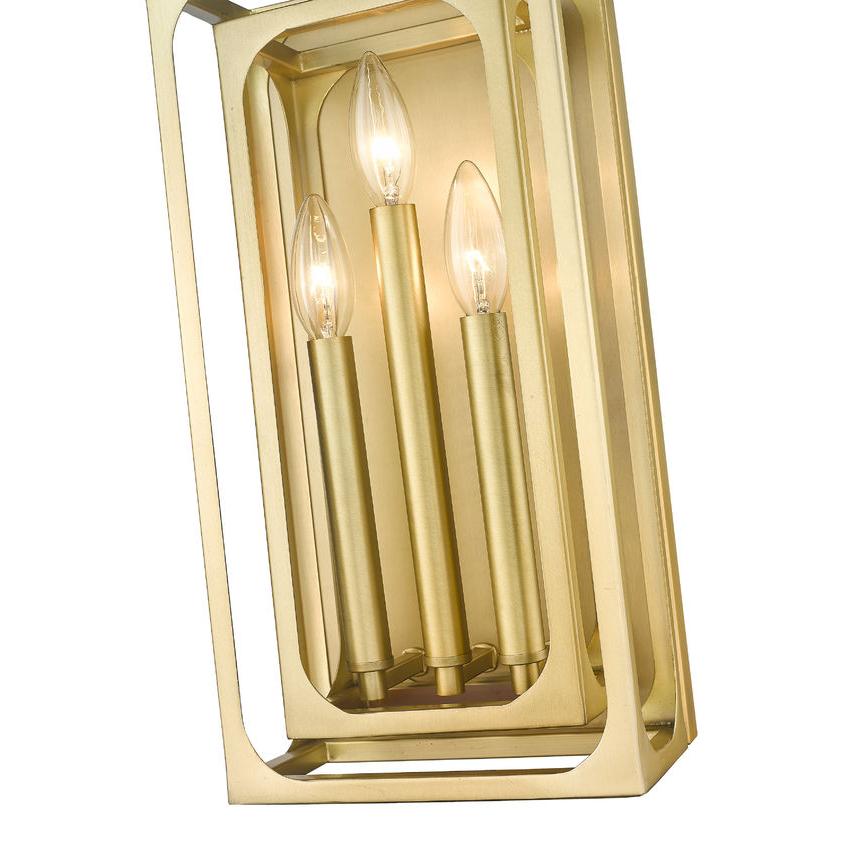 Z-Lite Easton 3-Light Candelabra Rubbed Brass Steel Frame Wall Sconce