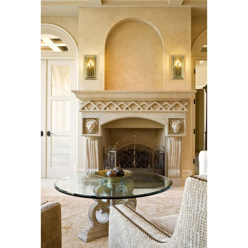 Z-Lite Easton 3-Light Candelabra Rubbed Brass Steel Frame Wall Sconce