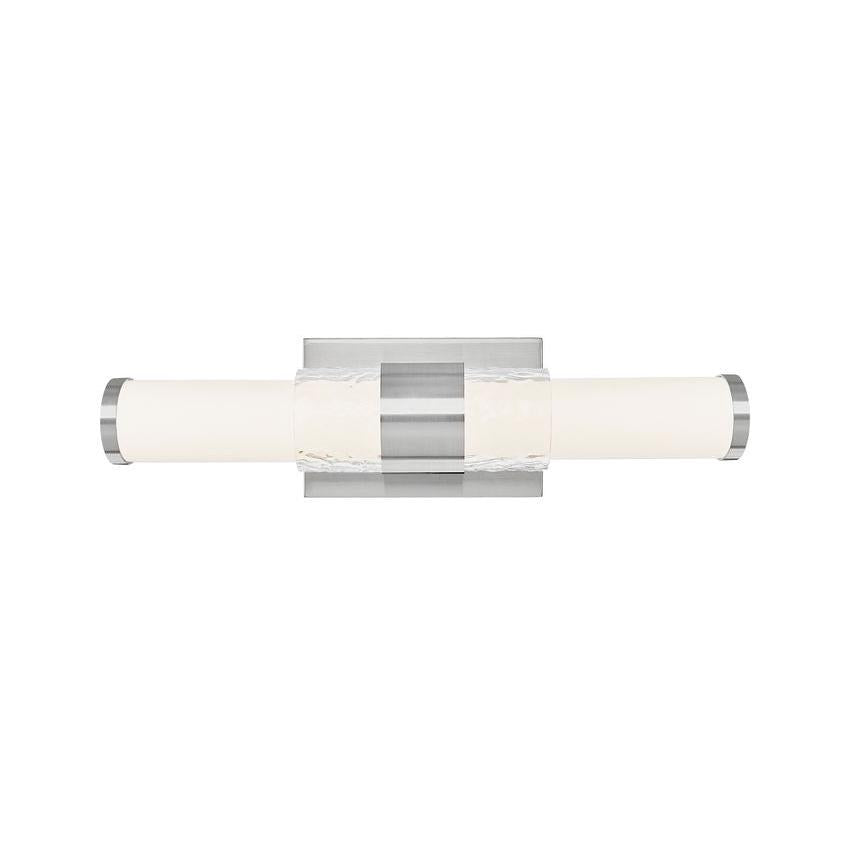 Z-Lite Egon 18" 1-Light LED-Integrated Brushed Nickel Steel Matte Opal Glass Shade Vanity Lighting