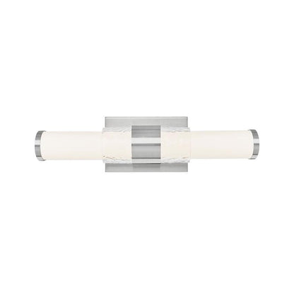 Z-Lite Egon 18" 1-Light LED-Integrated Brushed Nickel Steel Matte Opal Glass Shade Vanity Lighting