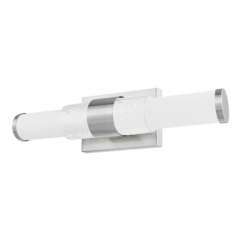 Z-Lite Egon 18" 1-Light LED-Integrated Brushed Nickel Steel Matte Opal Glass Shade Vanity Lighting