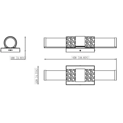 Z-Lite Egon 18" 1-Light LED-Integrated Brushed Nickel Steel Matte Opal Glass Shade Vanity Lighting