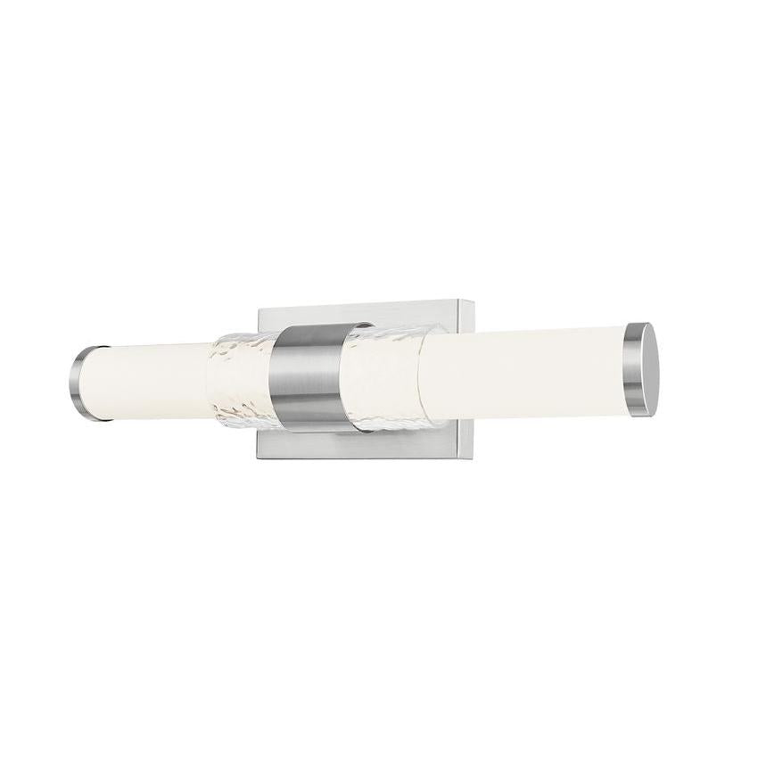 Z-Lite Egon 18" 1-Light LED-Integrated Brushed Nickel Steel Matte Opal Glass Shade Vanity Lighting