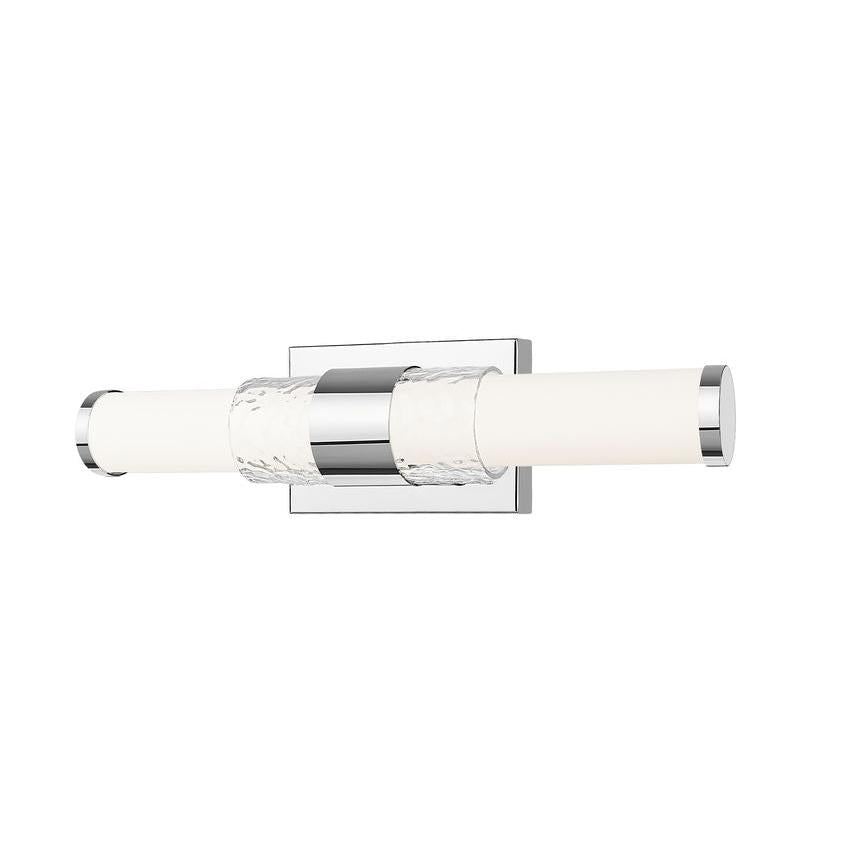 Z-Lite Egon 18" 1-Light LED-Integrated Chrome Steel Matte Opal Glass Shade Vanity Lighting