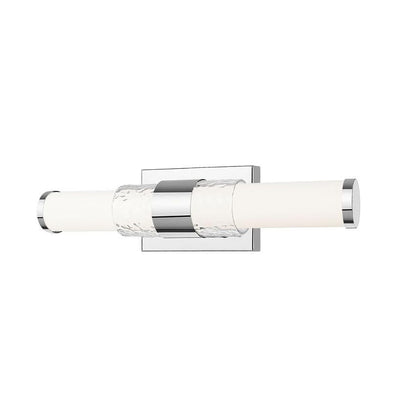 Z-Lite Egon 18" 1-Light LED-Integrated Chrome Steel Matte Opal Glass Shade Vanity Lighting