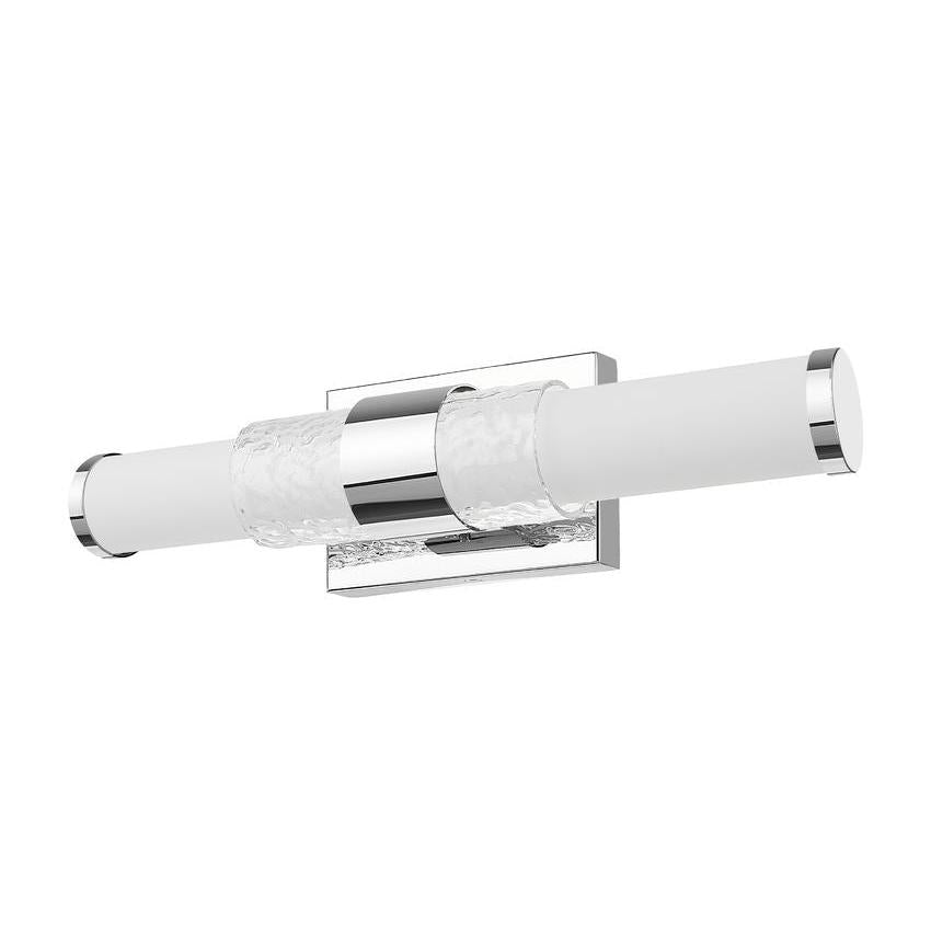 Z-Lite Egon 18" 1-Light LED-Integrated Chrome Steel Matte Opal Glass Shade Vanity Lighting