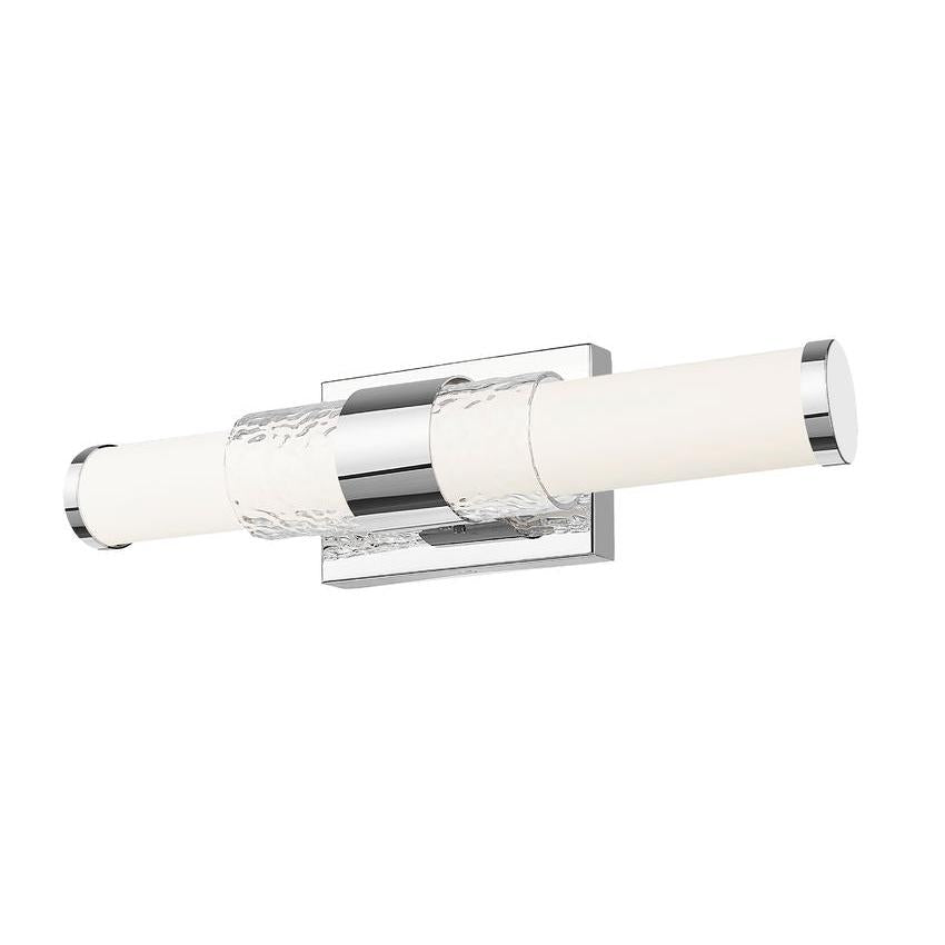 Z-Lite Egon 18" 1-Light LED-Integrated Chrome Steel Matte Opal Glass Shade Vanity Lighting