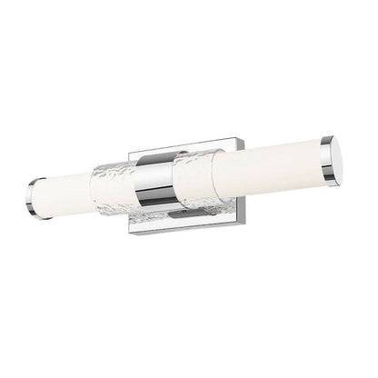 Z-Lite Egon 18" 1-Light LED-Integrated Chrome Steel Matte Opal Glass Shade Vanity Lighting