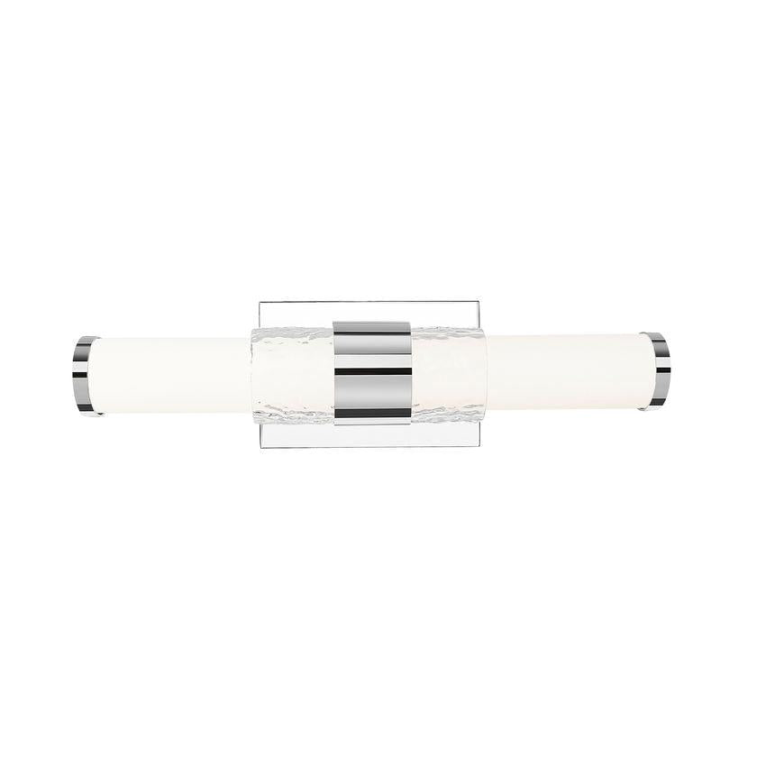 Z-Lite Egon 18" 1-Light LED-Integrated Chrome Steel Matte Opal Glass Shade Vanity Lighting