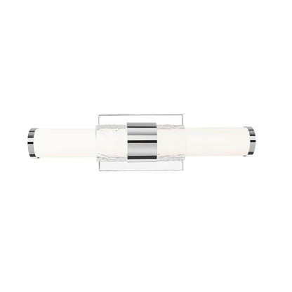 Z-Lite Egon 18" 1-Light LED-Integrated Chrome Steel Matte Opal Glass Shade Vanity Lighting