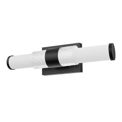 Z-Lite Egon 18" 1-Light LED-Integrated Matte Black Steel Matte Opal Glass Shade Vanity Lighting