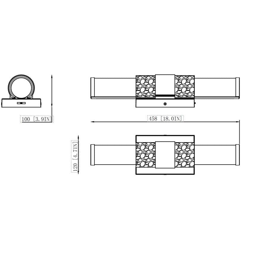 Z-Lite Egon 18" 1-Light LED-Integrated Modern Gold Steel Matte Opal Glass Shade Vanity Lighting