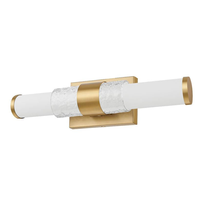 Z-Lite Egon 18" 1-Light LED-Integrated Modern Gold Steel Matte Opal Glass Shade Vanity Lighting