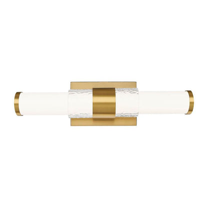 Z-Lite Egon 18" 1-Light LED-Integrated Modern Gold Steel Matte Opal Glass Shade Vanity Lighting