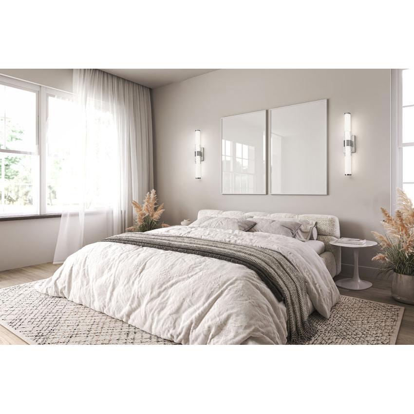 Z-Lite Egon 25" 1-Light LED-Integrated Brushed Nickel Steel Matte Opal Glass Shade Vanity Lighting