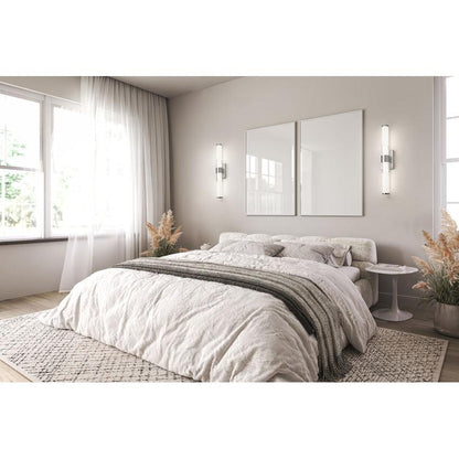 Z-Lite Egon 25" 1-Light LED-Integrated Brushed Nickel Steel Matte Opal Glass Shade Vanity Lighting
