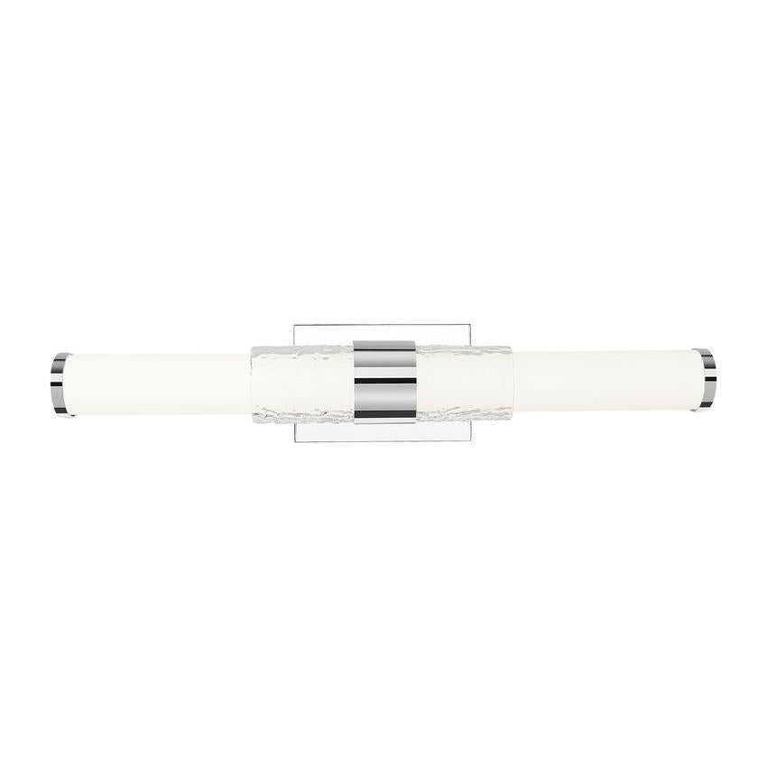 Z-Lite Egon 25" 1-Light LED-Integrated Chrome Steel Matte Opal Glass Shade Vanity Lighting