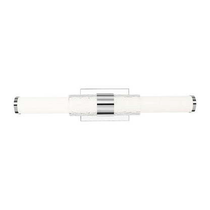 Z-Lite Egon 25" 1-Light LED-Integrated Chrome Steel Matte Opal Glass Shade Vanity Lighting