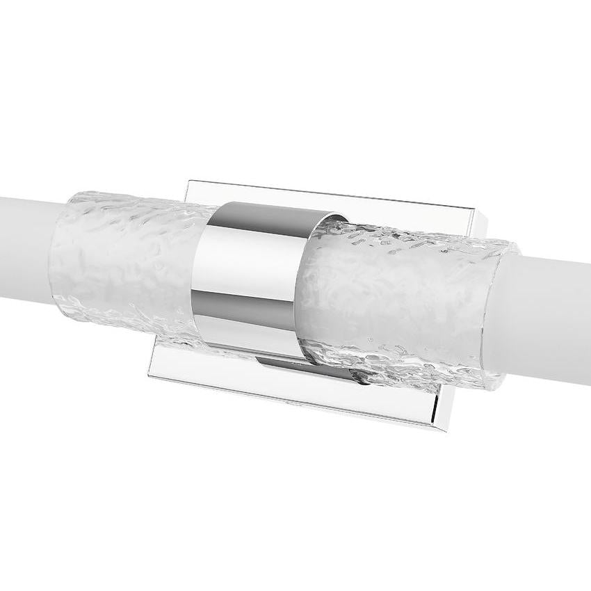 Z-Lite Egon 25" 1-Light LED-Integrated Chrome Steel Matte Opal Glass Shade Vanity Lighting