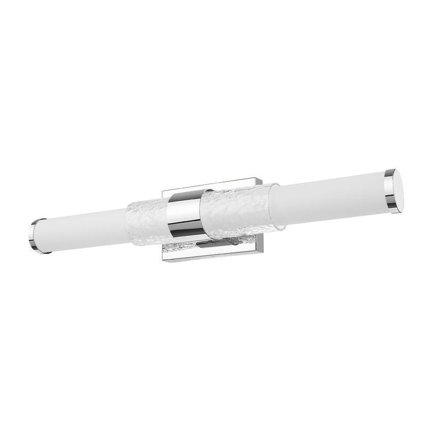 Z-Lite Egon 25" 1-Light LED-Integrated Chrome Steel Matte Opal Glass Shade Vanity Lighting