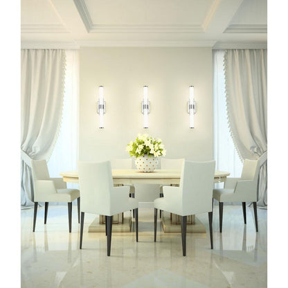Z-Lite Egon 25" 1-Light LED-Integrated Chrome Steel Matte Opal Glass Shade Vanity Lighting