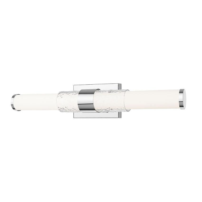 Z-Lite Egon 25" 1-Light LED-Integrated Chrome Steel Matte Opal Glass Shade Vanity Lighting