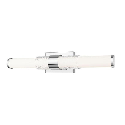 Z-Lite Egon 25" 1-Light LED-Integrated Chrome Steel Matte Opal Glass Shade Vanity Lighting