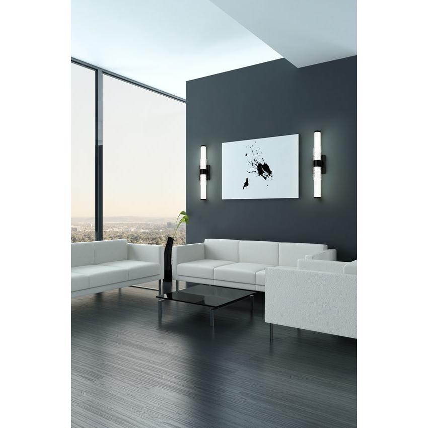 Z-Lite Egon 25" 1-Light LED-Integrated Matte Black Steel Matte Opal Glass Shade Vanity Lighting