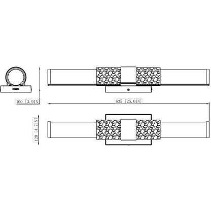 Z-Lite Egon 25" 1-Light LED-Integrated Chrome Steel Matte Opal Glass Shade Vanity Lighting