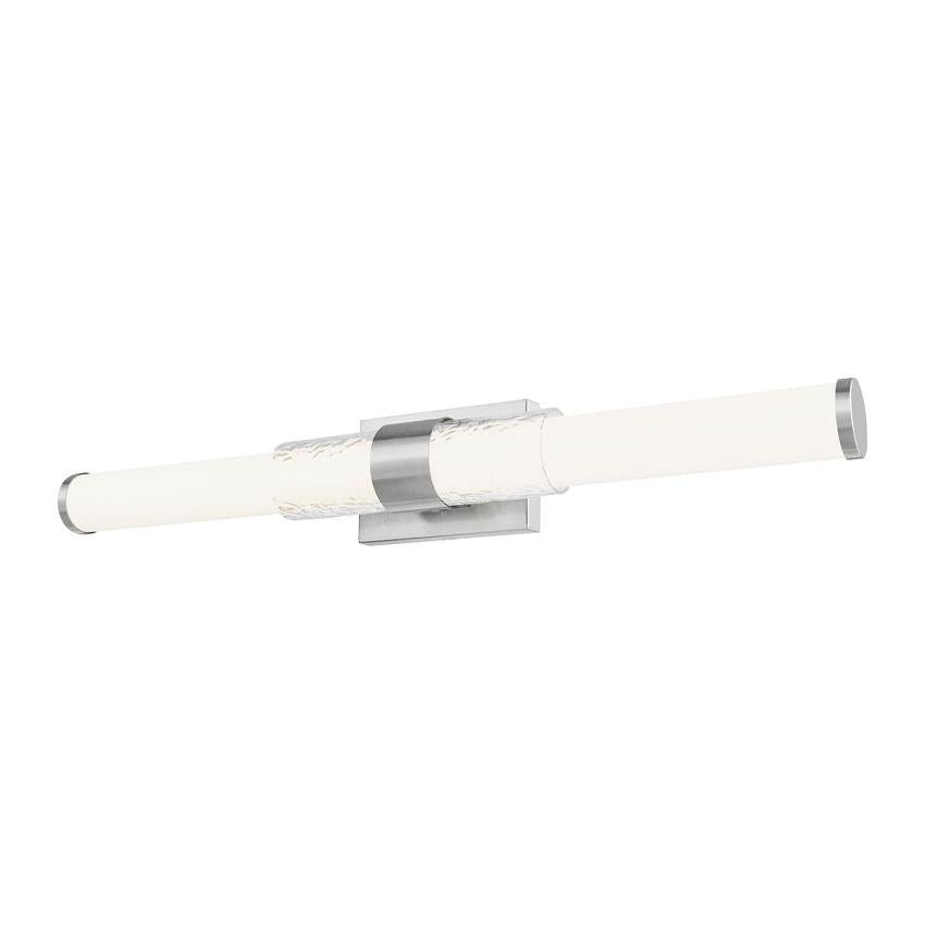 Z-Lite Egon 32" 1-Light LED-Integrated Brushed Nickel Steel Matte Opal Glass Shade Vanity Lighting