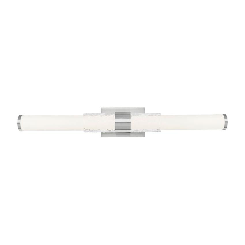 Z-Lite Egon 32" 1-Light LED-Integrated Brushed Nickel Steel Matte Opal Glass Shade Vanity Lighting