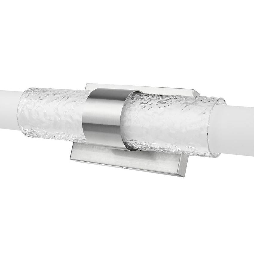Z-Lite Egon 32" 1-Light LED-Integrated Brushed Nickel Steel Matte Opal Glass Shade Vanity Lighting
