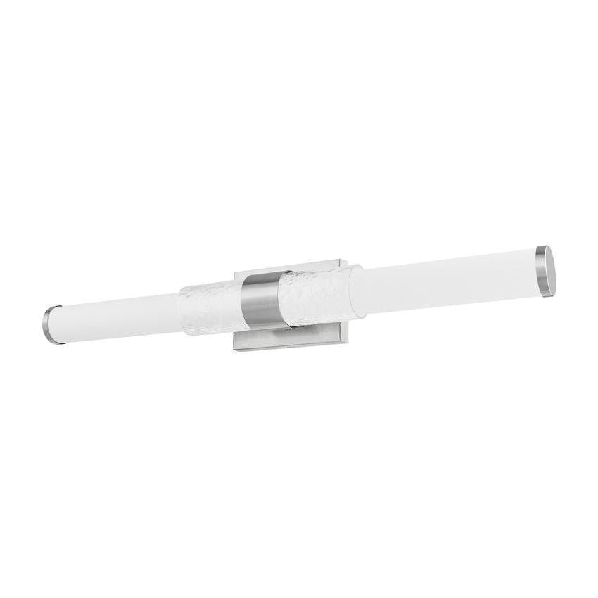 Z-Lite Egon 32" 1-Light LED-Integrated Brushed Nickel Steel Matte Opal Glass Shade Vanity Lighting