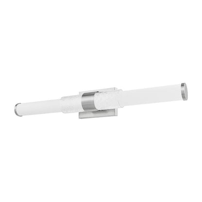 Z-Lite Egon 32" 1-Light LED-Integrated Brushed Nickel Steel Matte Opal Glass Shade Vanity Lighting