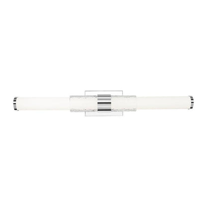 Z-Lite Egon 32" 1-Light LED-Integrated Chrome Steel Matte Opal Glass Shade Vanity Lighting
