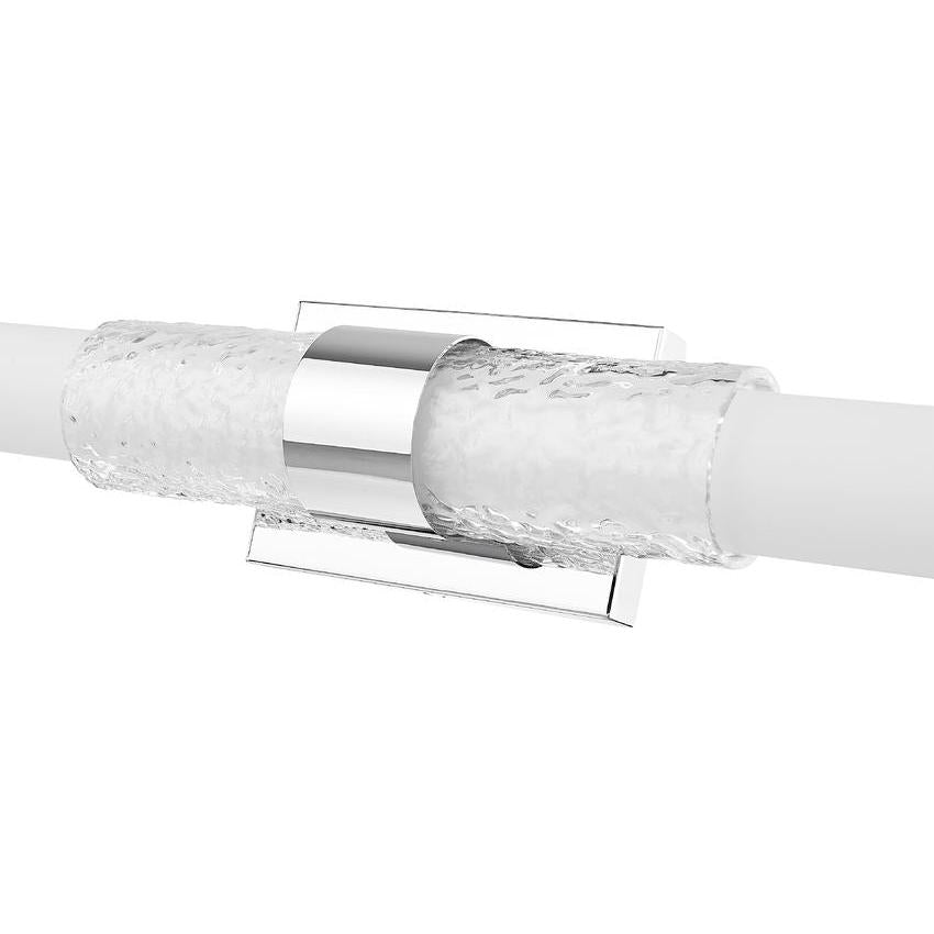 Z-Lite Egon 32" 1-Light LED-Integrated Chrome Steel Matte Opal Glass Shade Vanity Lighting