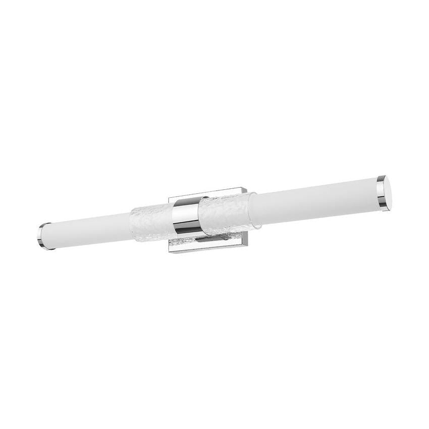 Z-Lite Egon 32" 1-Light LED-Integrated Chrome Steel Matte Opal Glass Shade Vanity Lighting