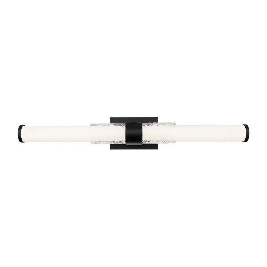 Z-Lite Egon 32" 1-Light LED-Integrated Matte Black Steel Matte Opal Glass Shade Vanity Lighting