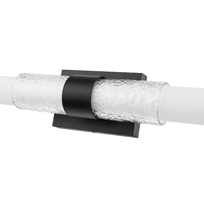 Z-Lite Egon 32" 1-Light LED-Integrated Matte Black Steel Matte Opal Glass Shade Vanity Lighting