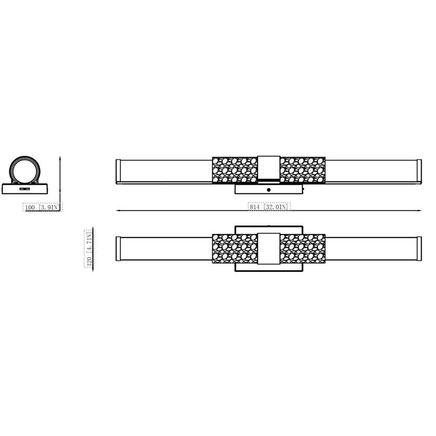 Z-Lite Egon 32" 1-Light LED-Integrated Chrome Steel Matte Opal Glass Shade Vanity Lighting