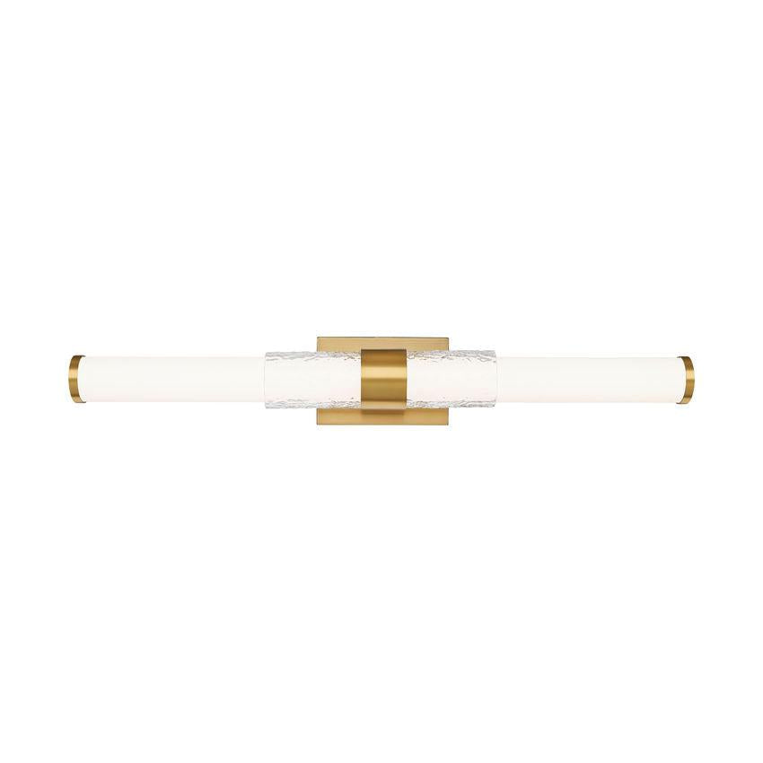 Z-Lite Egon 32" 1-Light LED-Integrated Modern Gold Steel Matte Opal Glass Shade Vanity Lighting