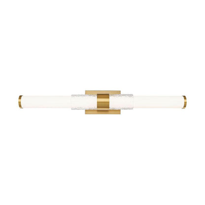 Z-Lite Egon 32" 1-Light LED-Integrated Modern Gold Steel Matte Opal Glass Shade Vanity Lighting
