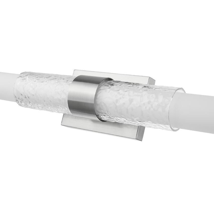 Z-Lite Egon 40" 1-Light LED-Integrated Brushed Nickel Steel Matte Opal Glass Shade Vanity Lighting