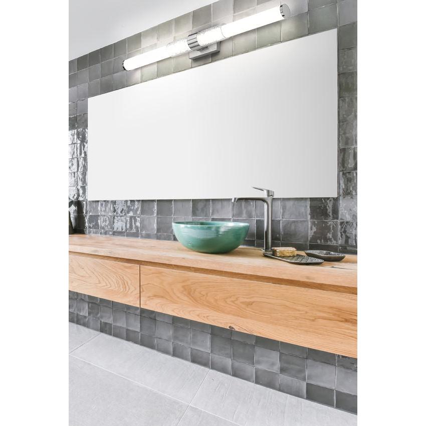 Z-Lite Egon 40" 1-Light LED-Integrated Brushed Nickel Steel Matte Opal Glass Shade Vanity Lighting