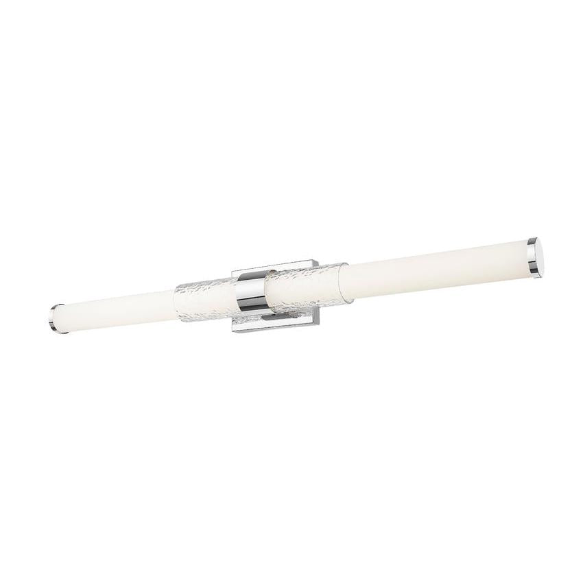 Z-Lite Egon 40" 1-Light LED-Integrated Chrome Steel Matte Opal Glass Shade Vanity Lighting
